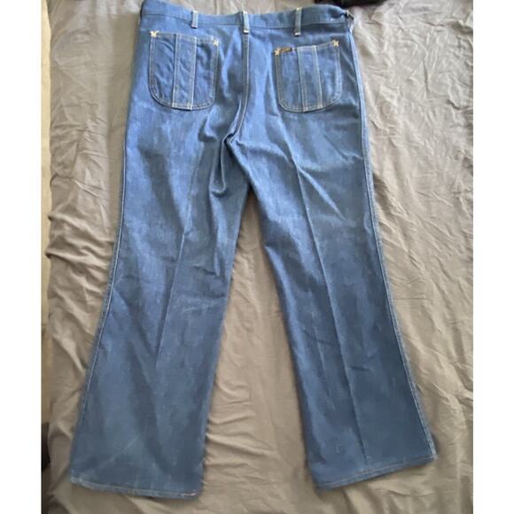 Vintage 70s Lee Jeans Mens Union Tag Straight Leg 36x28 Medium Wash - Picture 1 of 10